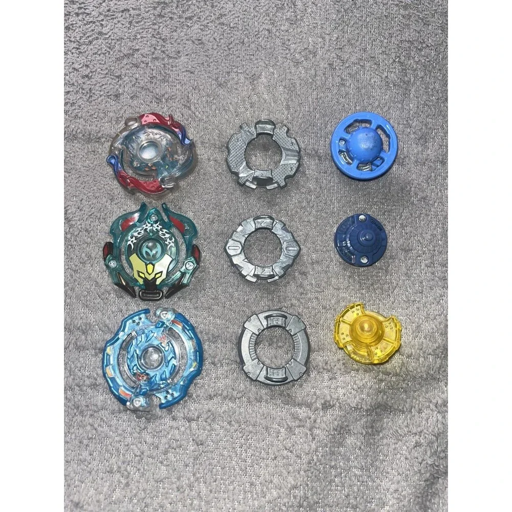 Beyblade Burst Lot Tomy Hasbro 3 Beys Nepstrius Jorgunmand Minoboros w/ Launcher